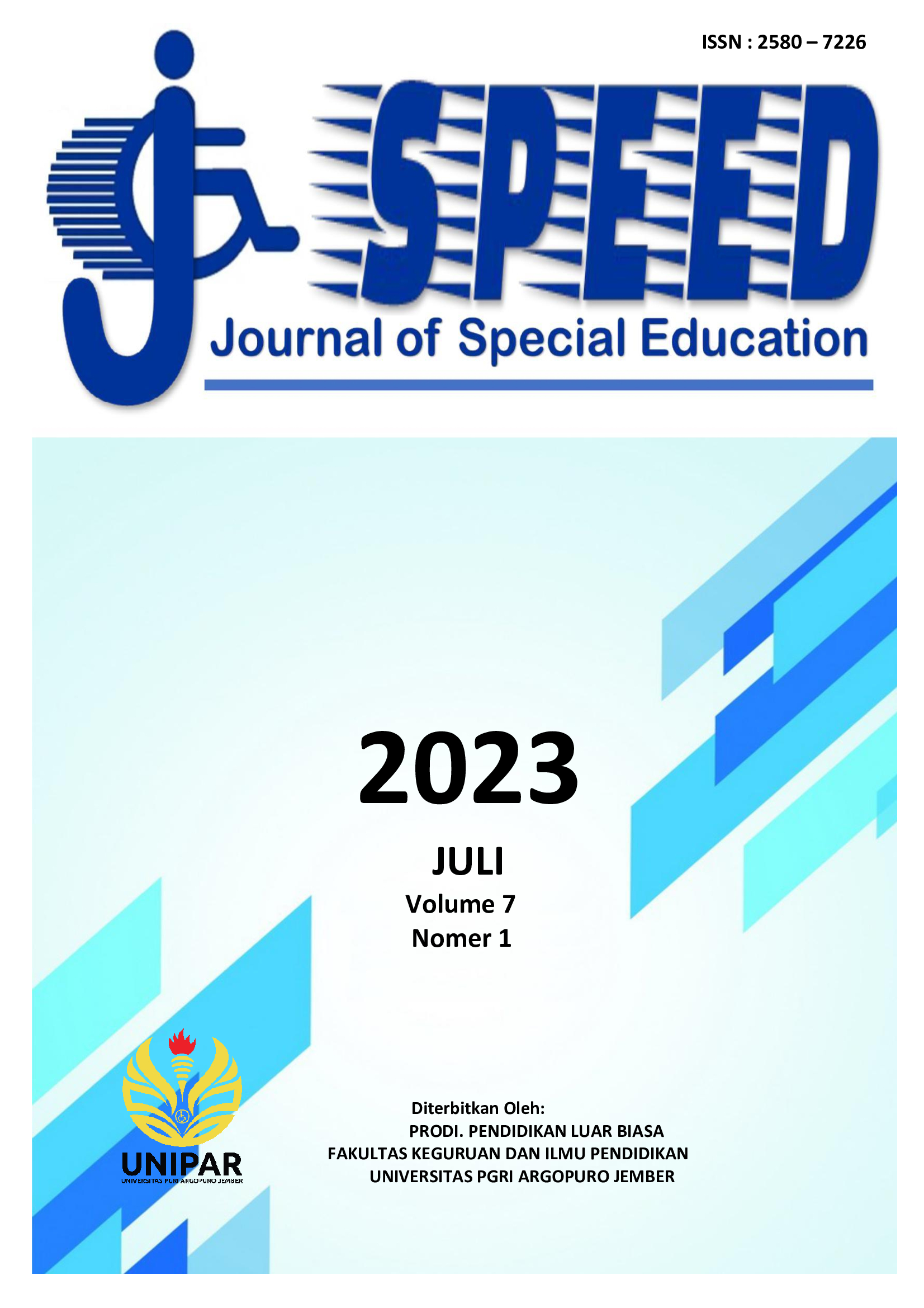 					View Vol. 7 No. 1 (2023): SPEED: JOURNAL OF SPECIAL EDUCATION
				